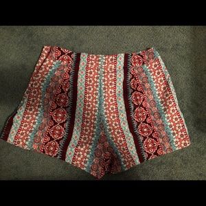 Cute boho coral high waisted shorts